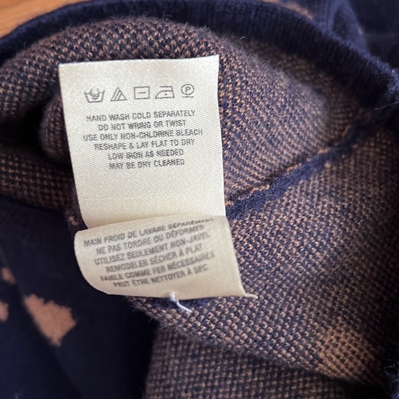 New Sexy Low Back Sweater Dress Blue Brown Cheetah Leopard Print M - Picture 11 of 12